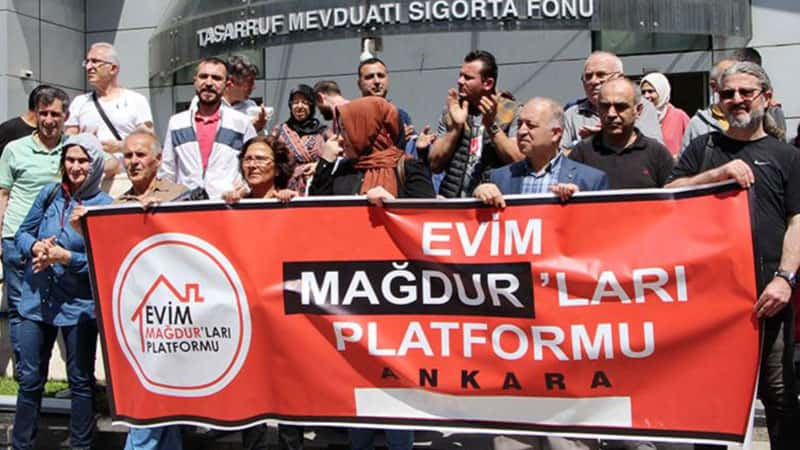 Evim Mağdurları Platformu’ndan TMSF önünde eylem